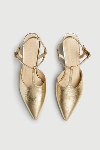 Camila Pumps in Gold Leather - Size 38