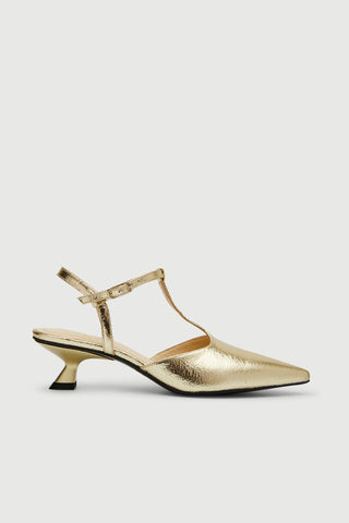 Camila Pumps in Gold Leather - Size 38