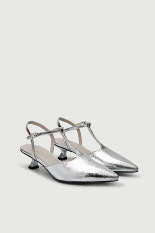 Camila Pumps in Silver Leather