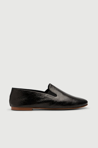 Cleo Loafers in Black Metallic Leather - Size 38