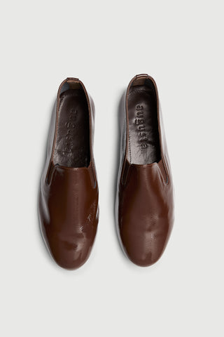 Cleo Loafers in Chocolate Patent Leather