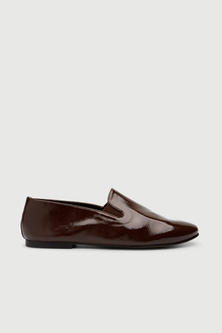 Cleo Loafers in Chocolate Patent Leather