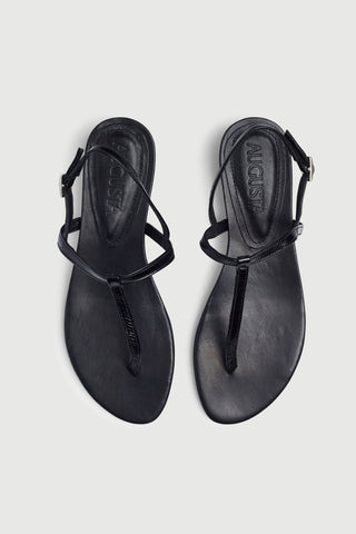 Daphne Sandal in Black Patent Leather