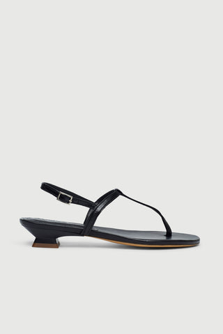 Daphne Sandal in Black Patent Leather