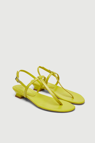 Daphne Sandals in Lime Patent Leather