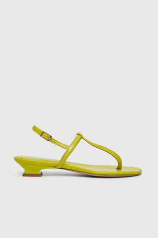 Daphne Sandals in Lime Patent Leather