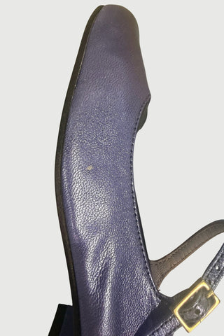 Emilia Mary Janes in Blue Metallic Leather - Size 36