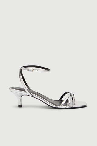 Uma Sandals in Silver Leather