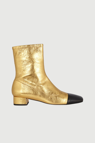 Laurie Ankle Boots in Gold Leather Augusta the Brand Laurie Ankle Boots in Gold Leather Augusta the Brand
