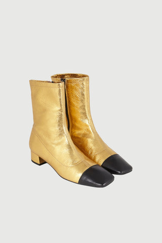 Laurie Ankle Boots in Gold Leather