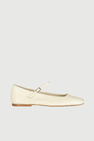 Julieta Mary Janes in Ivory Leather