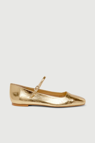Julieta Mary Janes in Gold Leather