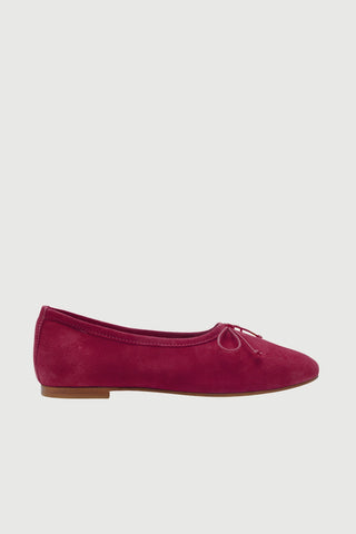 Ava Ballet Flats in Fuchsia Pink Suede