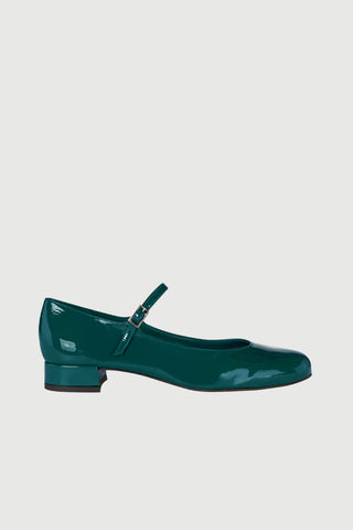 Emilia Mary Janes in Jade Green Patent Leather