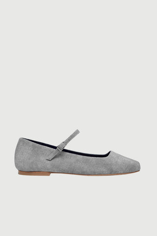 Julieta Mary Janes in Grey Jeans-effect Leather