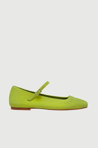 Julieta Mary Janes en daim citron vert