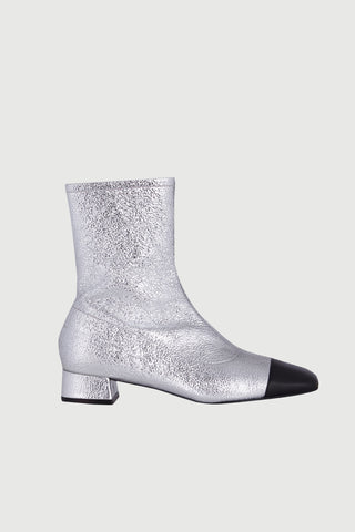 Laurie Ankle Boots in Silver Leather