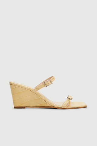 Olivia Sandals in Vanilla croc effect Leather Augusta the Brand