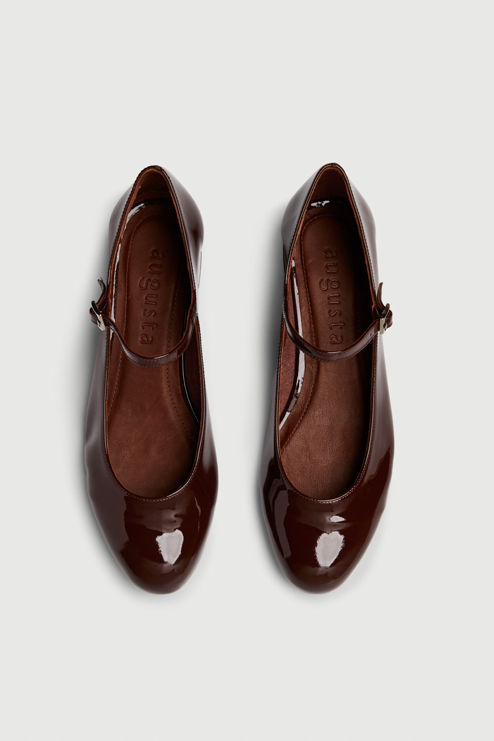 Emilia Mary Janes in Chocolate Patent Leather Emilia Mary Janes in Chocolate Patent Leather