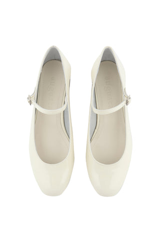 Emilia Mary Janes in Cream Patent Leather - Size 40