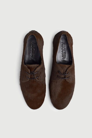 Emma Oxford Flats in Brown Calf Hair