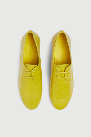 Emma Derbies en Cuir Verni Citron Vert