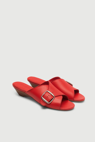 Grace Sandal in Red Leather - Size 39