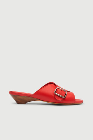 Grace Sandal in Red Leather - Size 39