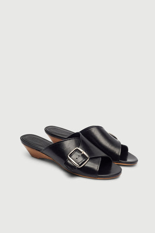 Grace Sandal in Black Leather - Size 37