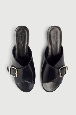 Grace Sandal in Black Leather - Size 37
