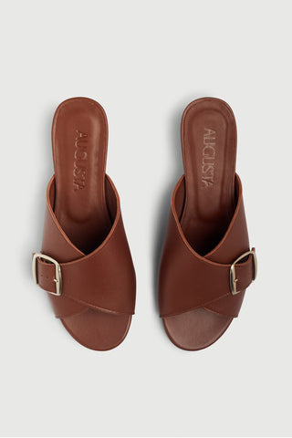 Grace Sandals in Chocolate Leather