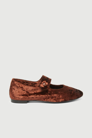 Greta Mary Janes in Chocolate Velvet