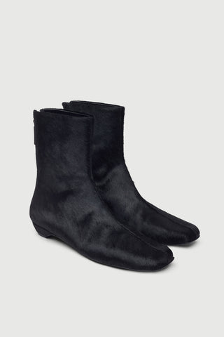 Hunter Ankle Boots in Black Calf Hair