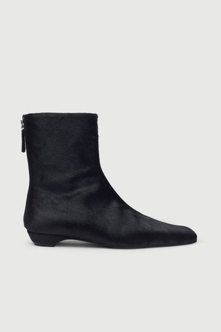 Hunter Ankle Boots in Black Calf Hair