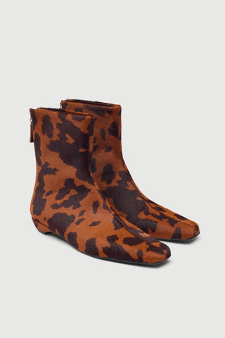 Hunter Ankle Boots in Caramel Cow Print Calf Hair