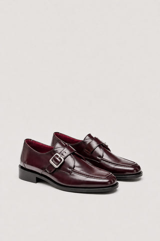 Ines Brogue in Burgundy Leather - Size 37