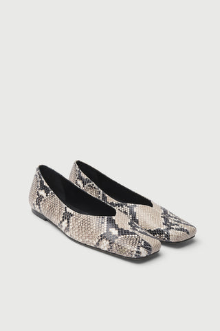 Kate Ballet Flats in Snake Print Leather