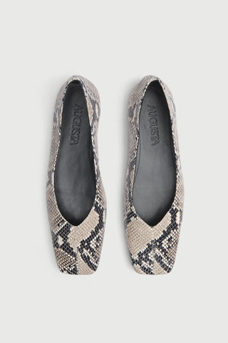 Kate Ballet Flats in Snake Print Leather