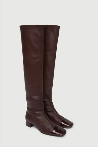 Kendall Bottes en Cuir Chocolat