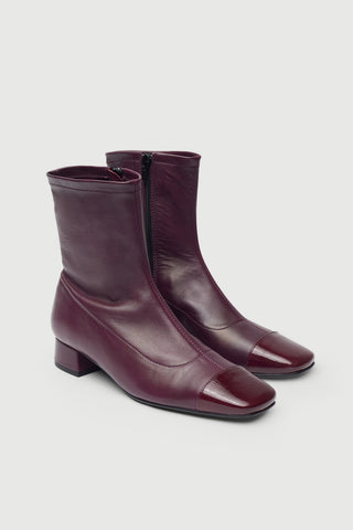 Laurie Bottines en Cuir Bordeaux