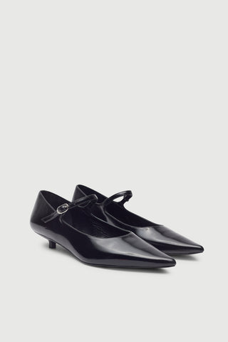 Paloma Mary Janes in Black Leather
