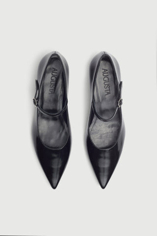 Paloma Mary Janes in Black Leather