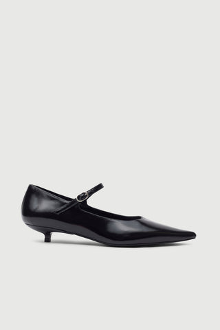 Paloma Mary Janes in Black Leather