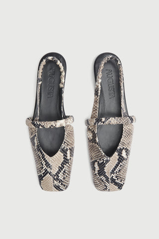 Patti Slingback Flats in Snake Print Leather