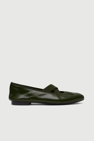 Bettina Ballerines en Cuir verni Kaki - Taille 37