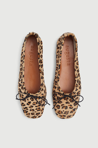 Sienna Ballet Flats in Leopard Print Calf Hair