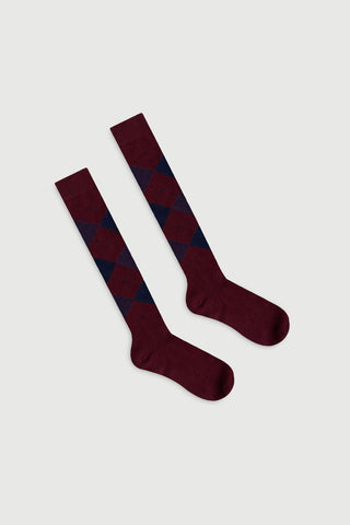 The Argyle Socks Burgundy