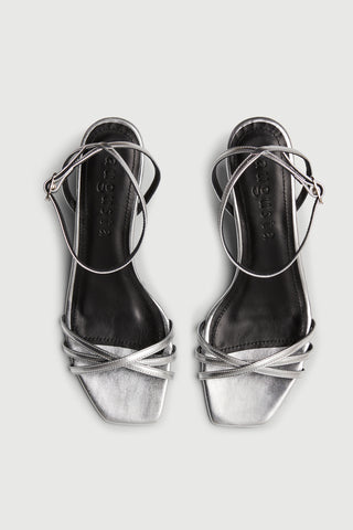 Uma Sandals in Silver Leather