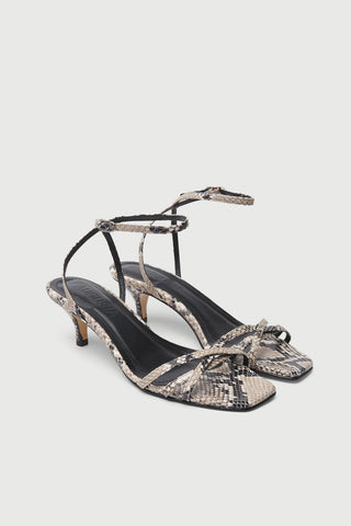 Uma Sandals in Snake Print Leather
