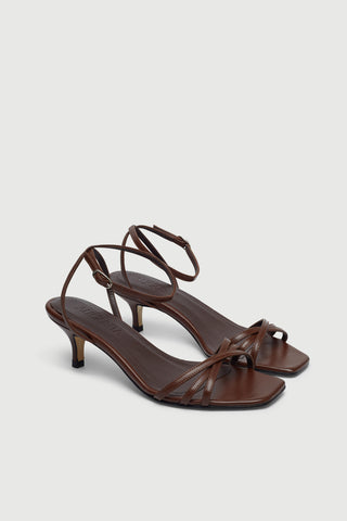 Uma Sandals in Chocolate Leather